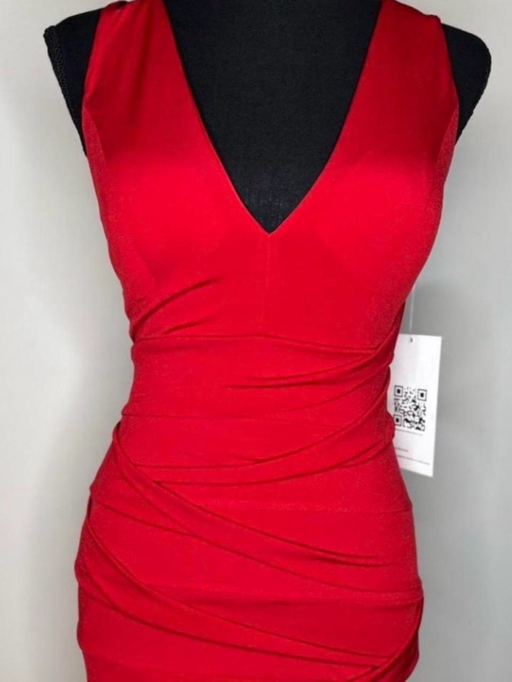 Emerald Sundae Red V-Neck Ruched Tank Top